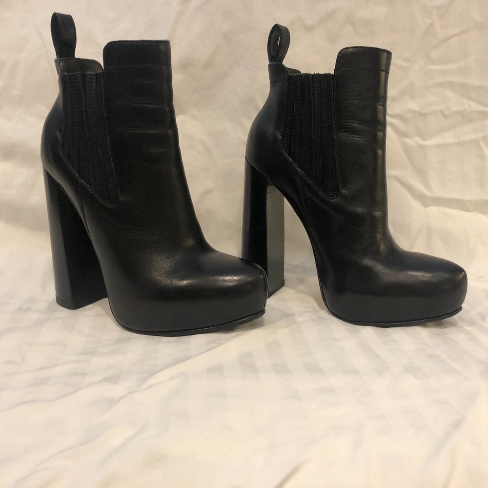 Alexander Wang platform black leather booties